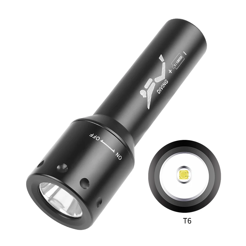 Underwater Flashlight - Lampu Selam LED T6 Baru, Jangkauan