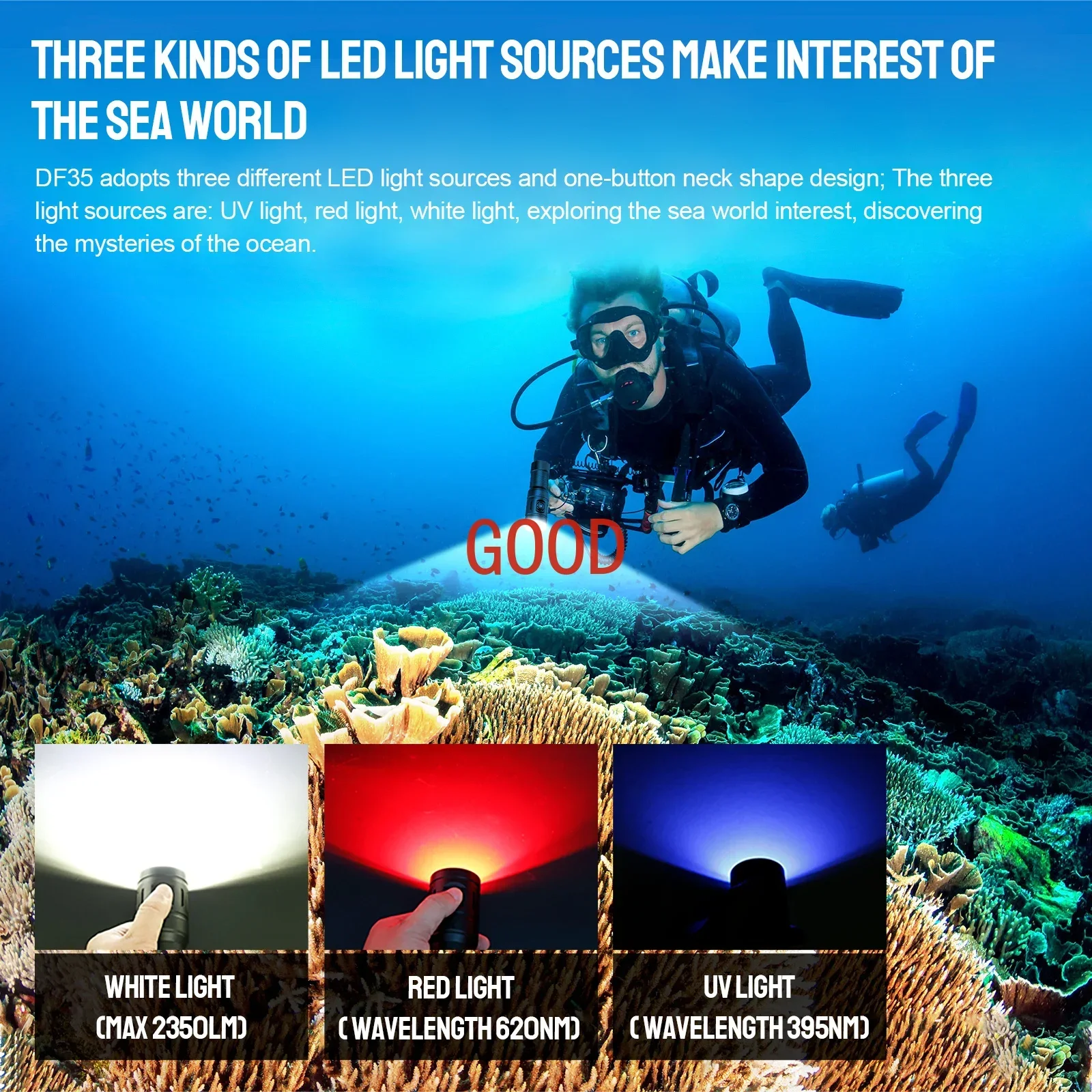 Trustfire DF35 Senter Selam 23 - Underwater Flashlight ulasan dan harga